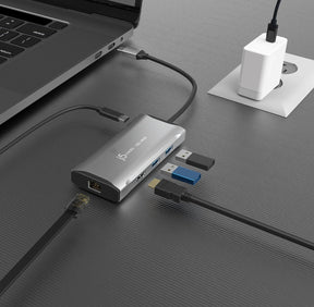 J5create JCD392 4K60 Elite USB-C 3.2 10Gbps Travel Dock. (USB-C to HDMI, USB-C, USB-Ax2, RJ-45) J5CREATE