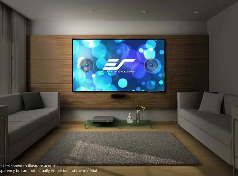 Acoustic Transparent Projector Screen - Place Speakers Behind the Screen Masters Voice Audio Visual