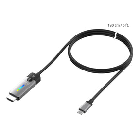 J5create JCC157 USB-C to HDMI 2.1 8K Cable (1.8m) -  Windows / macOS / Chrome OS Compatible - RGB light indicator for gaming setups J5CREATE