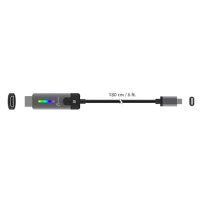 J5create JCC157 USB-C to HDMI 2.1 8K Cable (1.8m) -  Windows / macOS / Chrome OS Compatible - RGB light indicator for gaming setups J5CREATE