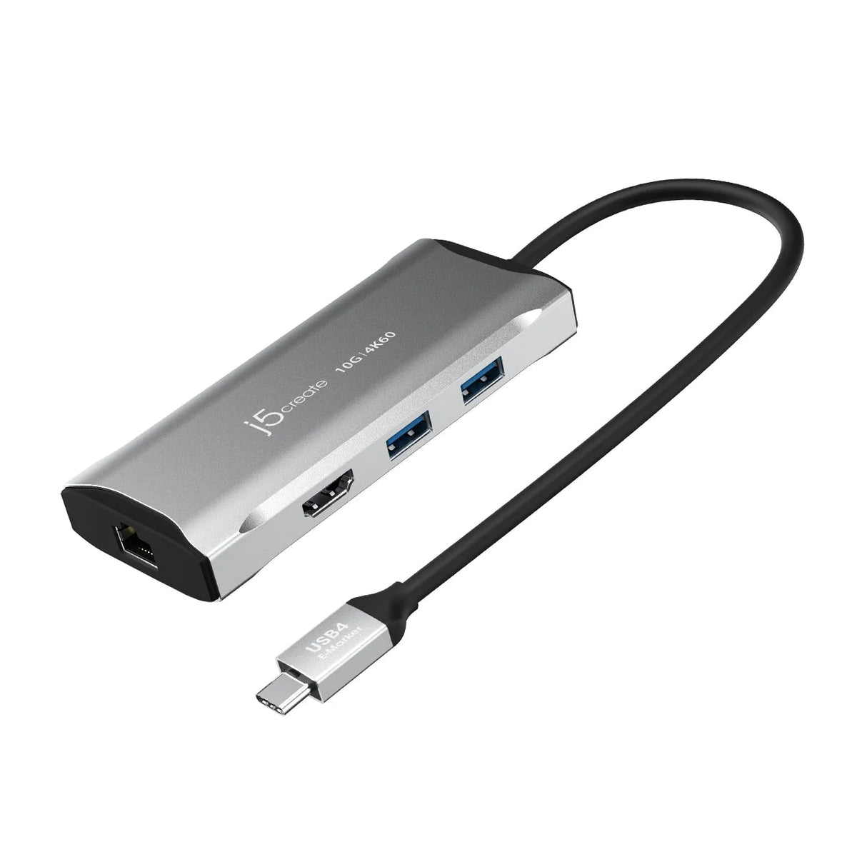 J5create JCD392 4K60 Elite USB-C 3.2 10Gbps Travel Dock. (USB-C to HDMI, USB-C, USB-Ax2, RJ-45) J5CREATE