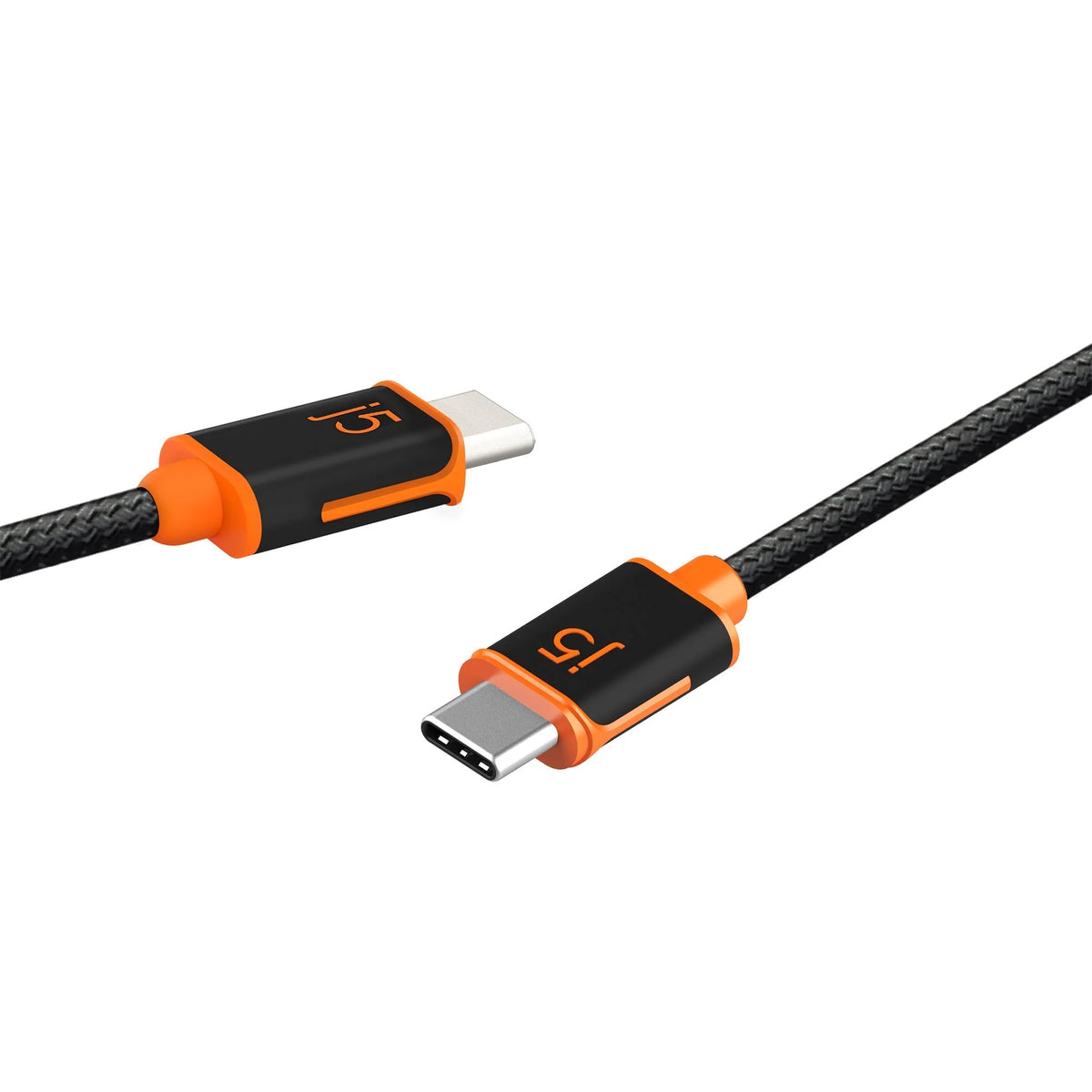 J5create JUCX24 USB-C to USB-C Sync & Charge Cable 180cm, Braided Polyester (Supports USB 2.0 with speeds up to 480Mbps, output up to 3A) Up to 60W PD J5CREATE