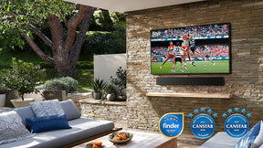 Set up your own outdoor entertainment system and enjoy watching the big match or a movie in your backyard with the Samsung The Terrace 4K QLED Smart TV.  Key Features IP55 rated construction for enhanced protection from water and dust* Comes with a Direct Full Array setup to deliver crisp, vibrant visuals with up to 2000nits of brightness** Minimal distractions and reflections, thanks to its Anti-Glare technology