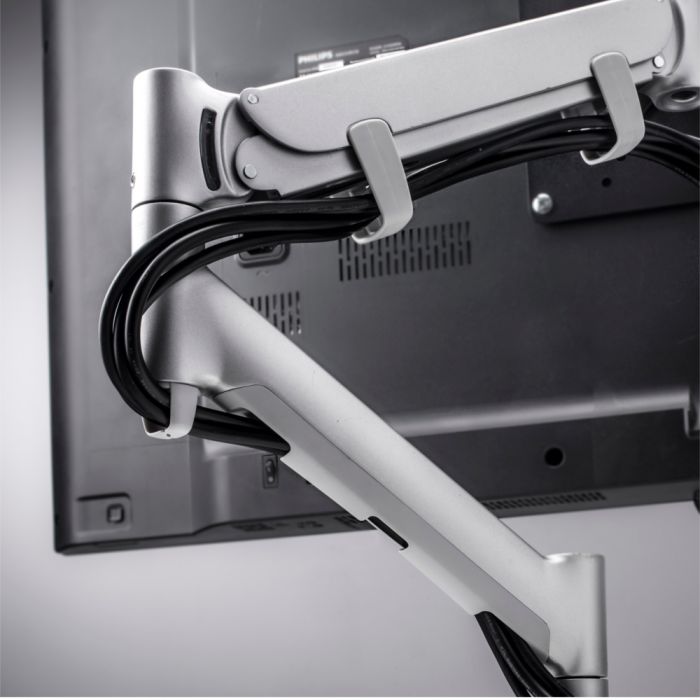 Atdec AWM Single Monitor Arm - Dual Rail - up to 2x 27 wide screens -16kg - F Clamp - Silver