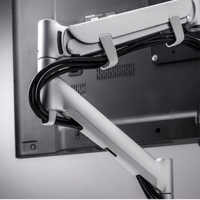 Atdec AWM Dual Monitor Arm - up to 2x 27" wide screens - 16kg - Grommet Clamp - Silver