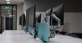 Atdec AWM Dual monitor arm solution - dynamic arms - 400mm post - F Clamp - black