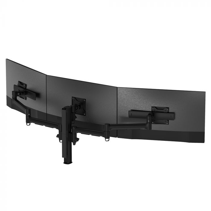 Atdec AWMS-3-137S4 Silver F-Clamp - Triple monitor arms on 400mm post with slider