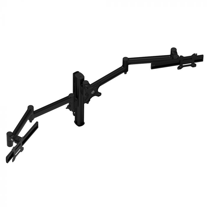 Atdec AWMS-3-137S4 Black F-Clamp - Triple monitor arms on 400mm post with sliders