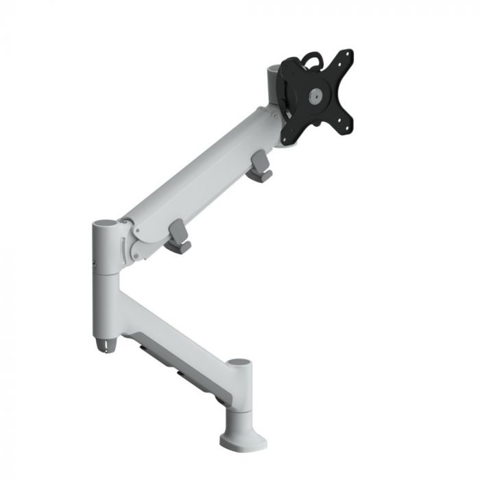 Atdec Single monitor mount  - in-built 180 rotation limiter - 6kg - 16kg- HD F Clamp - white