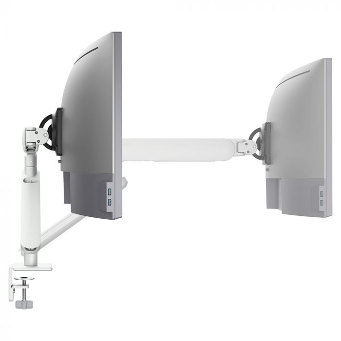 Atdec Ora Monitor Arm F-Clamp - Monitor arm for 34"screens flat or curved - White