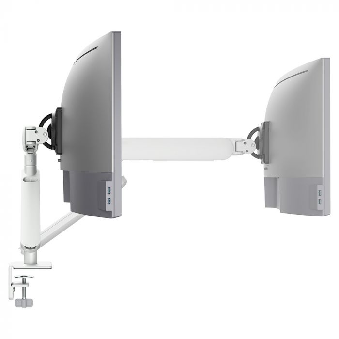 Atdec Ora Monitor Arm F-Clamp - Monitor arm for 34"screens flat or curved - Silver