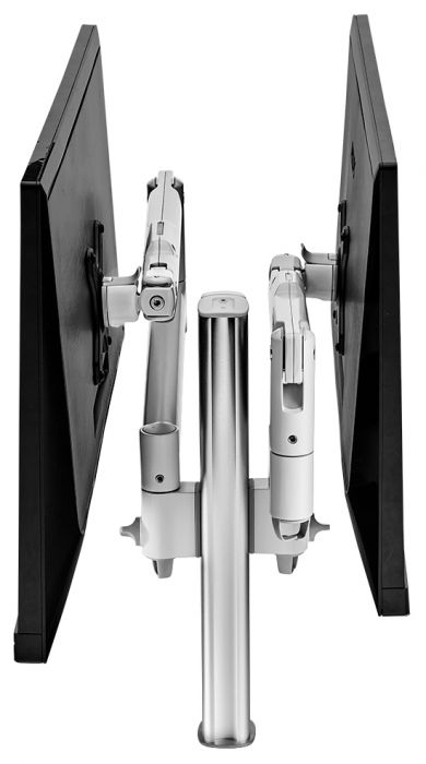 Atdec AWM Dual monitor arm solution - dynamic arms - 400mm post - Grommet Clamp - silver