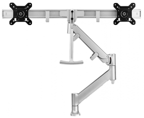 Atdec AWM Single Monitor Arm - Dual Rail - up to 2x 27 wide screens -16kg - F Clamp - Silver