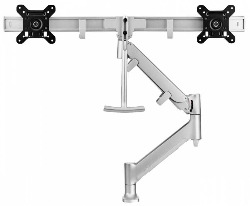 Atdec AWM Single Monitor Arm - Dual Rail - up to 2x 27 wide screens -16kg - F Clamp - Silver