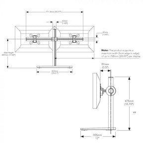 Atdec Freestanding Dual Monitor Stand - VFS-DH