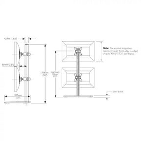 Atdec VFS-DV Freestanding Dual Stack Monitor Vertical Stand
