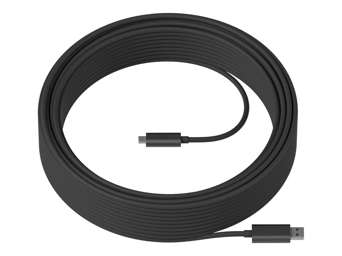 Logitech Strong - USB cable - USB Type A (M) to USB-C (M) - USB 3.1 - 10 m - plenum, Active Optical Cable (AOC)
