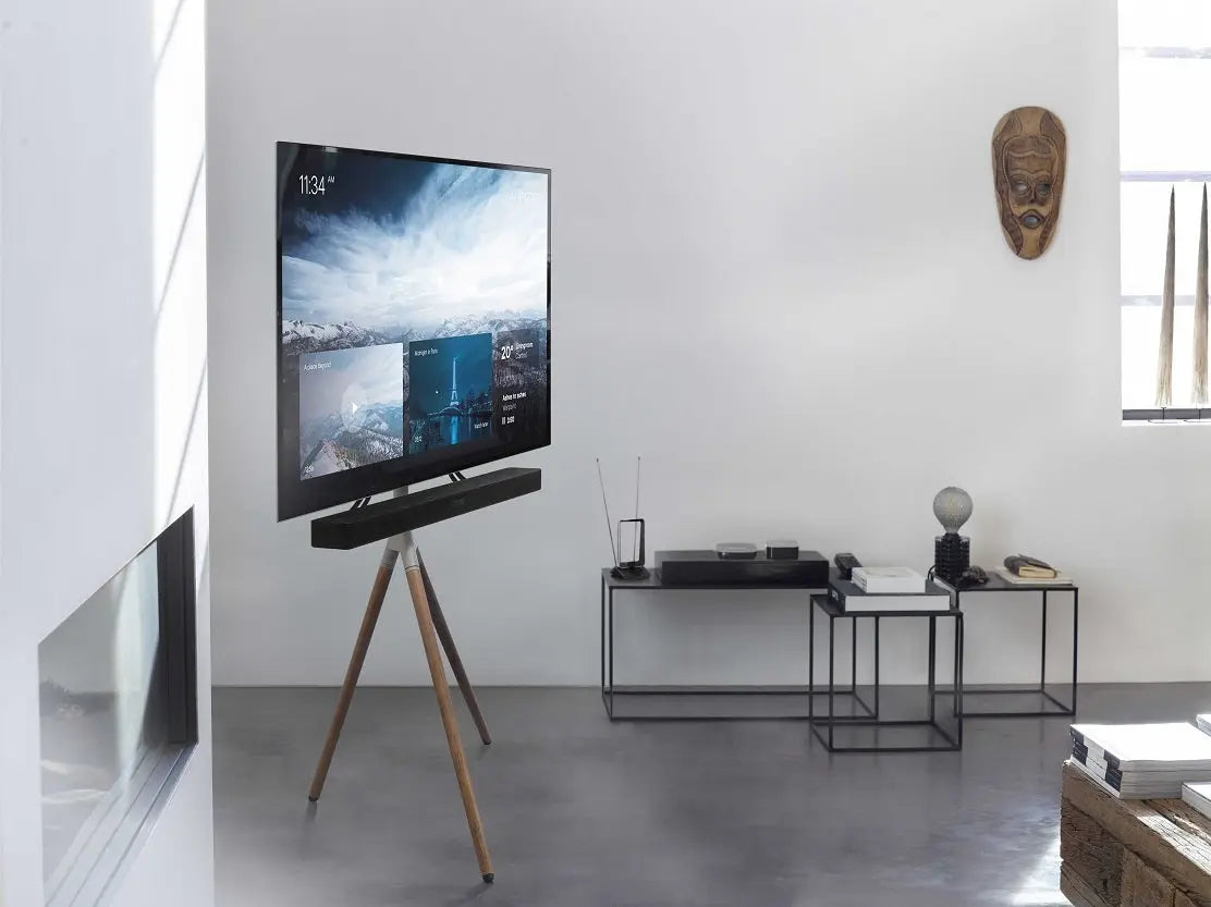Designer TV & Soundbar Stand - Walnut - Pairs Perfectly with your Samsung TV