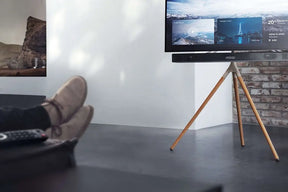 Designer TV & Soundbar Stand - Walnut - Pairs Perfectly with your Samsung TV