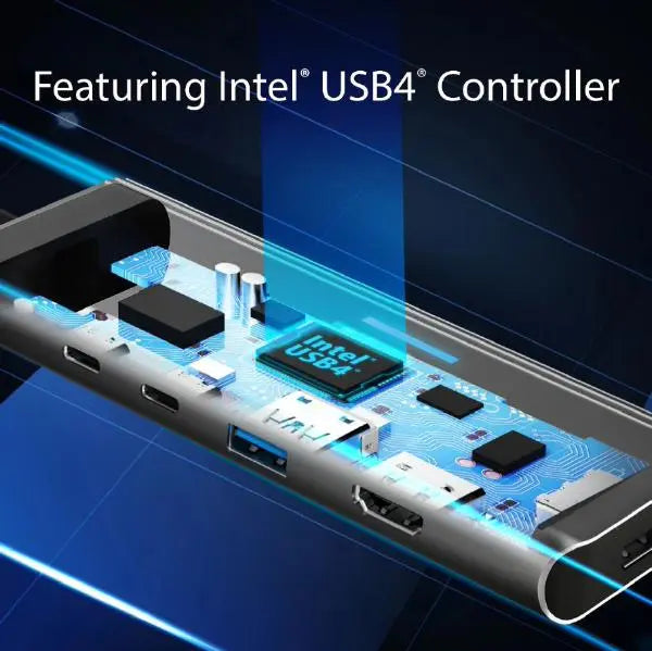 J5create JCD401 USB4 Dual Display 4K Multi-Port Docking Hub - Featuring Intel USB4 Controller (USB-C to DP, HDMI, USB-C Display, USB-C 85w PD P/T)