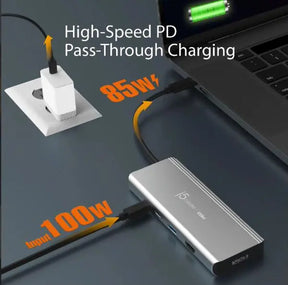 J5create JCD401 USB4 Dual Display 4K Multi-Port Docking Hub - Featuring Intel USB4 Controller (USB-C to DP, HDMI, USB-C Display, USB-C 85w PD P/T)