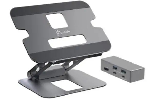 J5create JTS327 Multi-Angle single 4K HDMI Docking Laptop Stand with USB-C Pass Through (USB-C Dock w/ 4K HDMI, 2 x USB-A, USB-C Host, USB-C 100W PD)