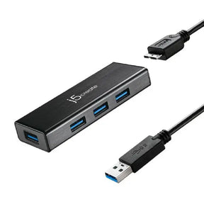J5create JUH340 USB 3.0 4-port hub with 5V power adaptor - Masters Voice Audio Visual