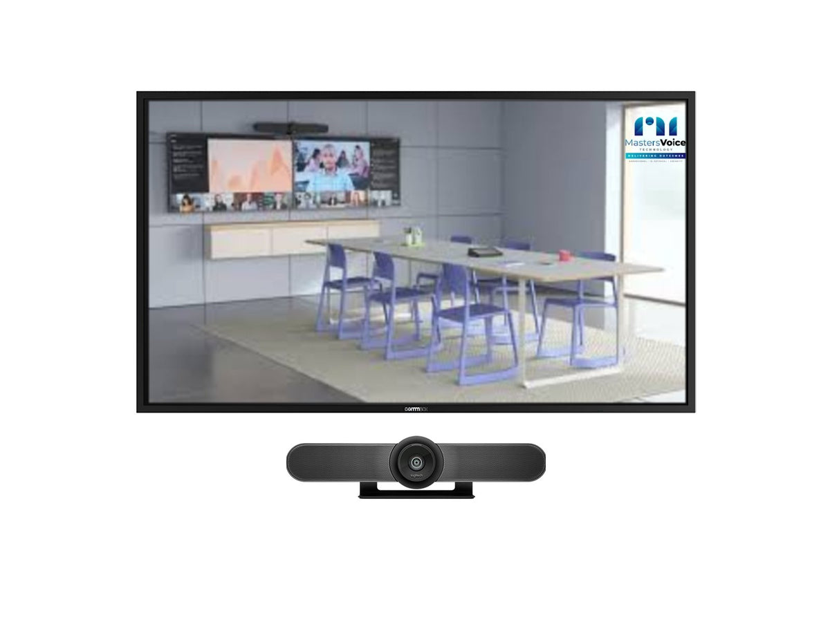 Logitech Meetup Conference Bar with CommBox 43" Meeting Room Display - Masters Voice Audio Visual
