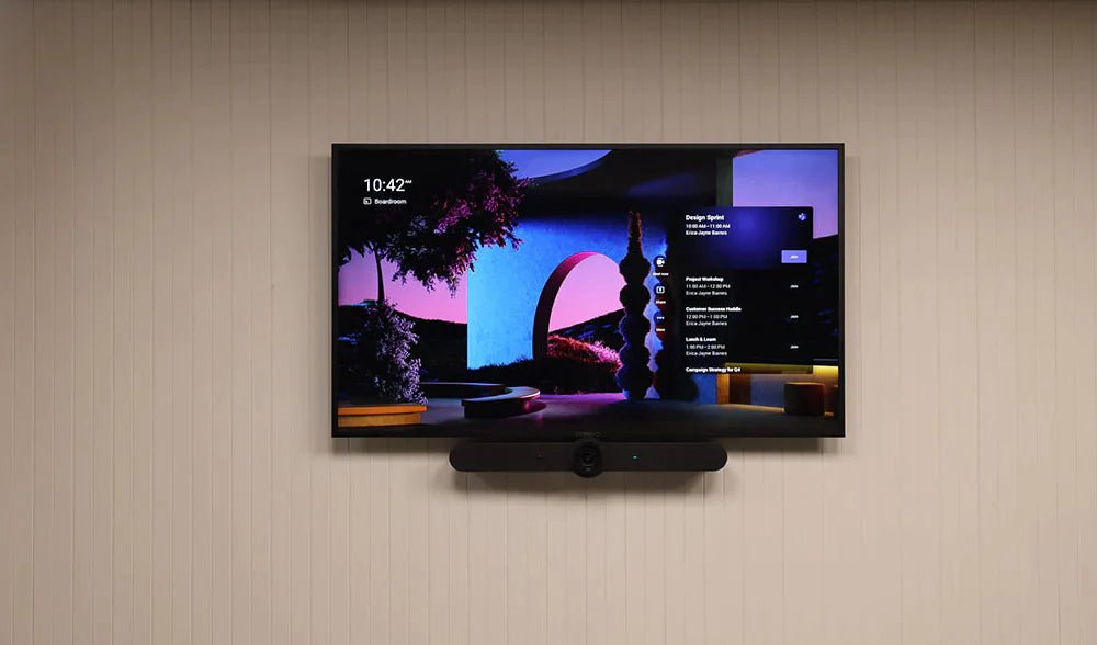 Logitech Meetup Conference Bar with CommBox 65" Meeting Room Display - Masters Voice Audio Visual