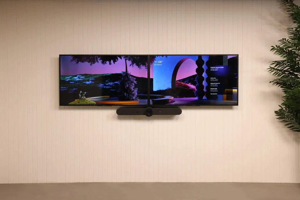 Logitech Meetup Conference Bar with CommBox 65" Meeting Room Display - Masters Voice Audio Visual