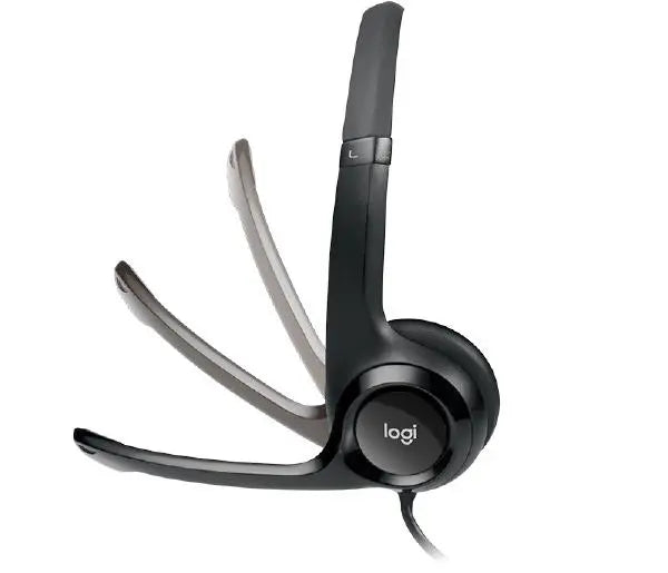 Logitech Wired USB Headset H390, Black, Noise Cancelling MIC, 1.8m Cable, In-line Audio Control - Masters Voice Audio Visual