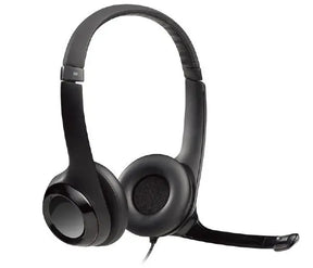 Logitech Wired USB Headset H390, Black, Noise Cancelling MIC, 1.8m Cable, In-line Audio Control - Masters Voice Audio Visual